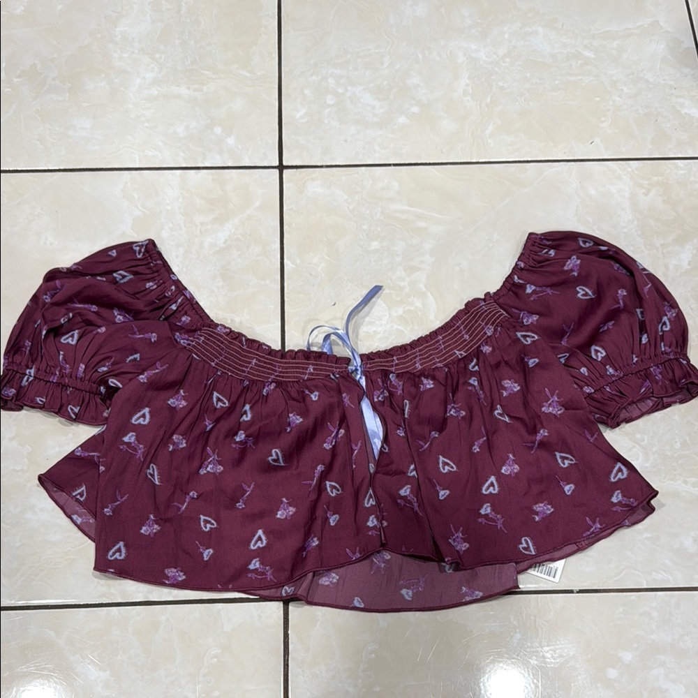 Women's Off-Shoulder Maroon Top